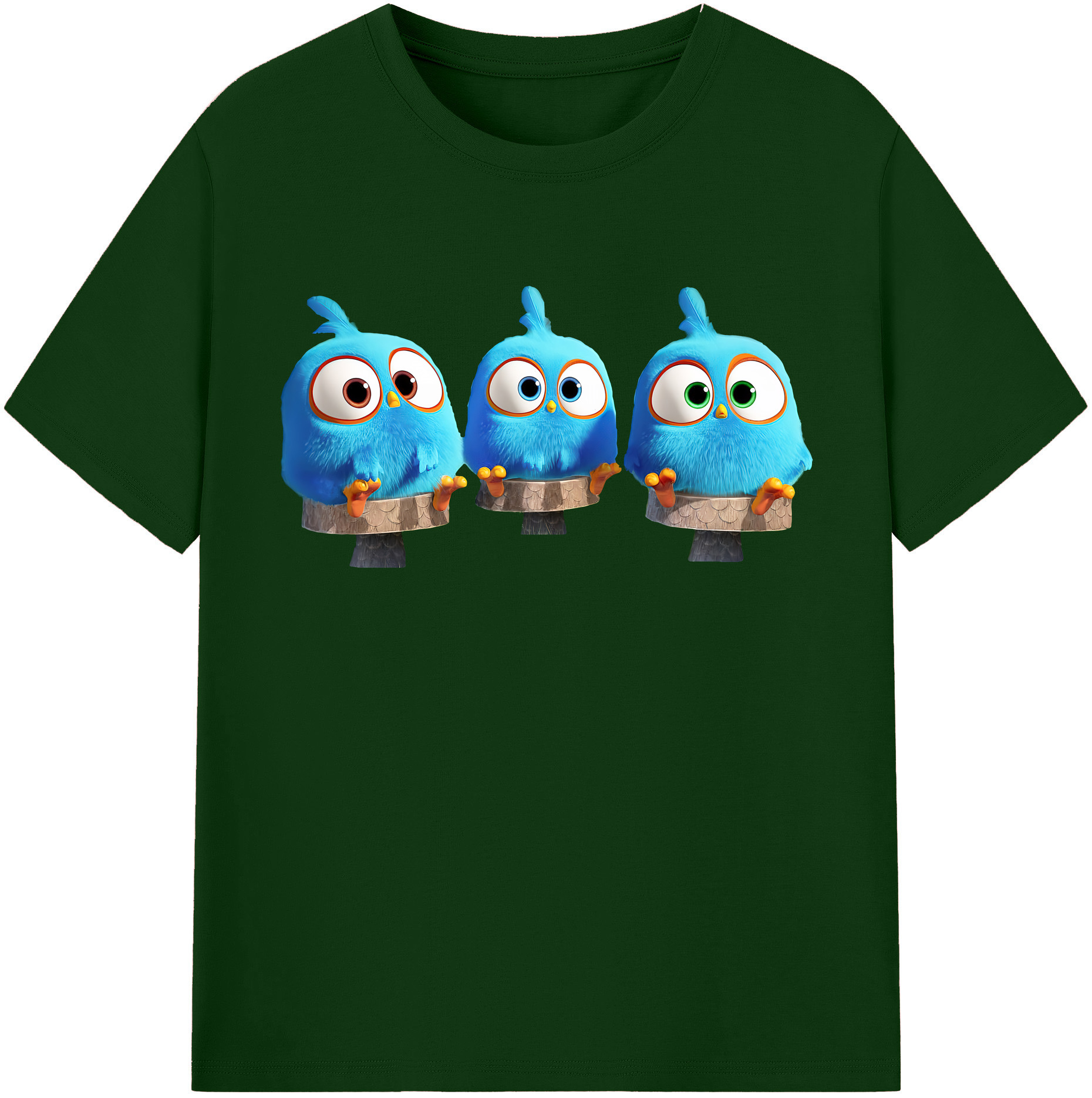 （画像用） Angry Birds アングリーバード 綿100％半袖Tシャツ（フロントプリント）